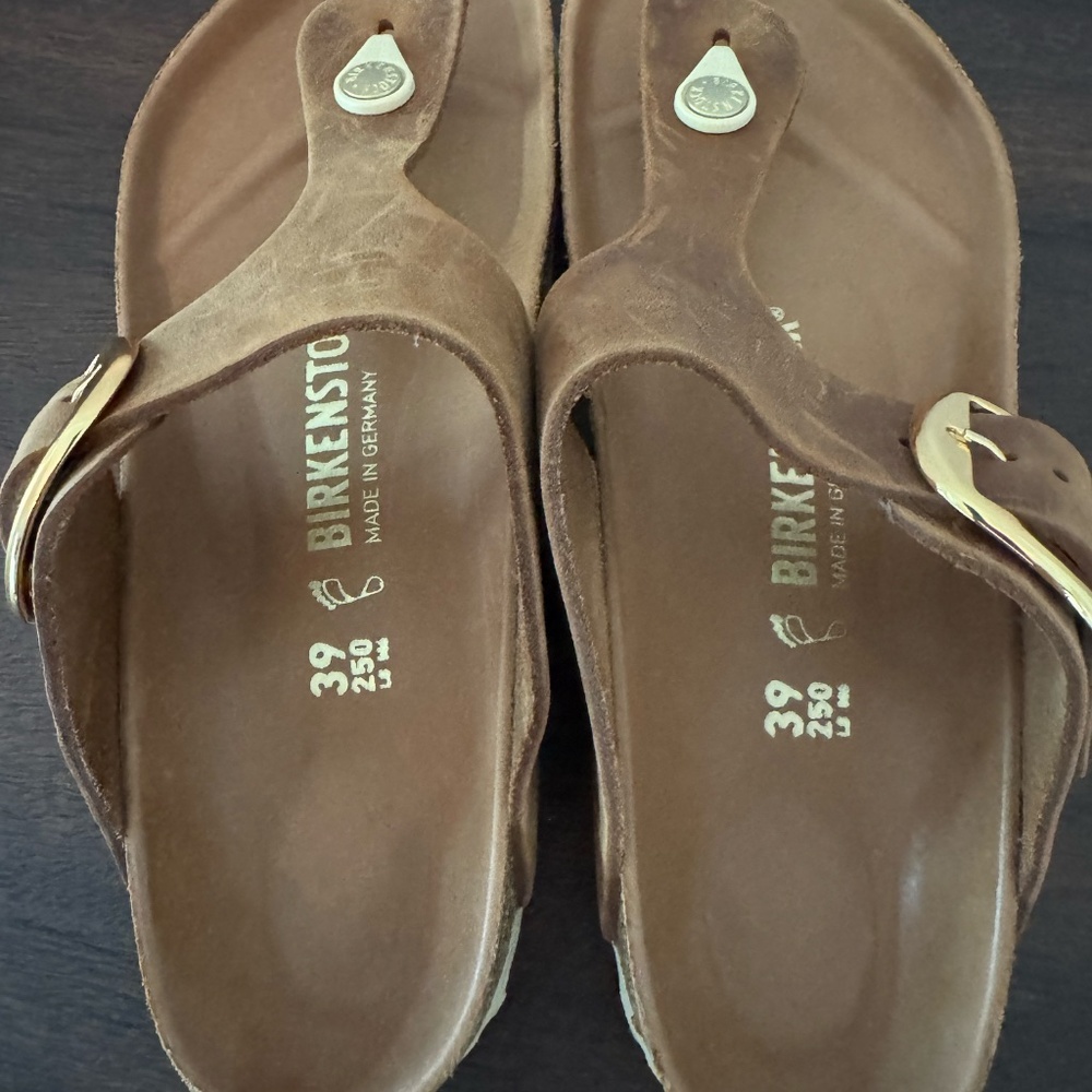 Birkenstock Women's Gizeh Big Buckle Oiled Leather Thong size 39 - Picture 7 of 12